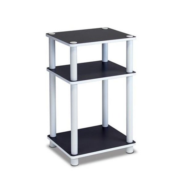 Highkey Just 3-Tier No Tools Tube End Table; White with White Tube - 22.8 x 13.4 x 11.5 in. LR25358